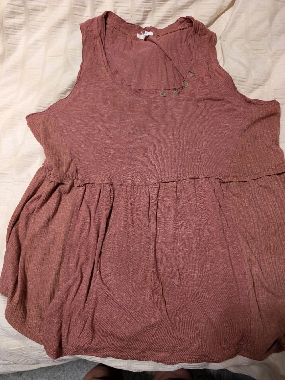 Maurices Dusty Rose Scoop Neck Peplum Tank